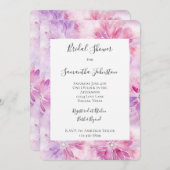 Chic Pink Lavender Floral Bridal Shower 招待状 (正面/裏面)