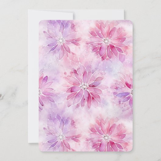 Chic Pink Lavender Floral Bridal Shower 招待状 (裏面)