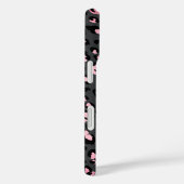 chic pink leopard print coquette bow monogram Case-Mate iPhoneケース (裏面 / 右)