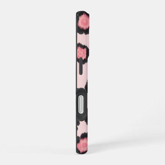 Chic Pink Leopard Print  iPhone 16ケース (右側面)
