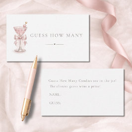 Chic Pink Martini Girl Baby Shower Guess How Many エンクロージャーカード