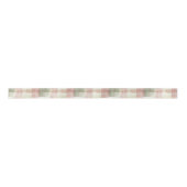 Chic Pink Mint Cream Plaid Stripes Birthday サテンリボン (正面)