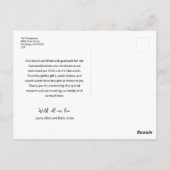 Chic Pink Newborn Photo Love & Thanks Birth Stats ポストカード (裏面)