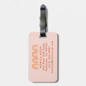 Chic Pink Orange Rainbows PERSONALIZED CUSTOM NAME ラゲッジタグ (裏面縦)