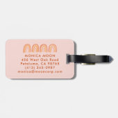 Chic Pink Orange Rainbows PERSONALIZED CUSTOM NAME ラゲッジタグ (裏面横)