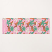 Chic Pink Orange Tiger Jungle Personalized Name ヨガマット (正面(横))
