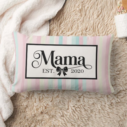 Chic Pink Pastel Custom Mama Keepsake ランバークッション (ブランケット)