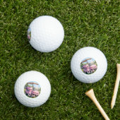 Chic Pink Personalized Golf Cart Custom Monogram  ゴルフボール (インサイチュ 芝生)