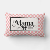 Chic Pink Polka Dot Custom Mama Keepsake ランバークッション (正面)