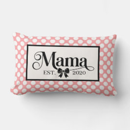 Chic Pink Polka Dot Custom Mama Keepsake ランバークッション