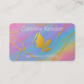 Chic Pink Purple Turquoise Teal Blue Gold Marbled 名刺 (正面)