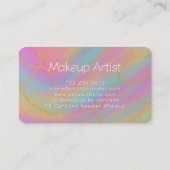 Chic Pink Purple Turquoise Teal Blue Gold Marbled 名刺 (裏面)