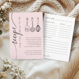 Chic Pink Recipe Keepsake Bridal Shower エンクロージャーカード