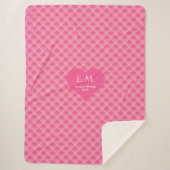 Chic Pink Red Hearts Personalized Valentine Gift シェルパブランケット (正面)