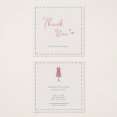 Chic Pink Sewing Business Thank You Card (正面&裏面)