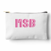 Chic Pink Shadow Block Monogram, Personalized 