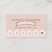 Chic Pink Stripe Baking Pastry Chef Cupcake Bakery ロイヤリティカード (正面)