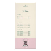 Chic Pink Stripes Green Bakery Logo QR Price ラックカード (裏面)