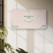 Chic Pink Stripes Simple Bakery Name Event 横断幕