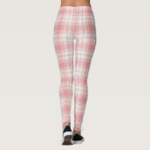 Chic Pink Tartan Leggings - Casual Gift for Her レギンス (裏面)