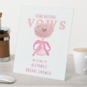 Chic Pink Vino Before Vows Welcome Bridal Shower  台座サイン (インサイチュ)