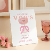 Chic Pink Vino Before Vows Welcome Bridal Shower  台座サイン