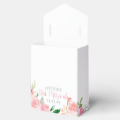 Chic Pink Watercolor Floral Bat Mitzvah Party フェイバーボックス (オープン)