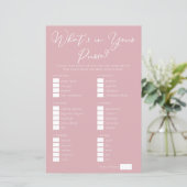 Chic Pink What's in Your Purse Bridal Shower Game (スタンド正面)