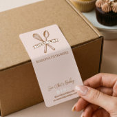 Chic Pink Whisk Spoon Thank You Bakery Box Seal ラベル
