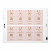 Chic Pink Whisk Spoon Thank You QR Code Bakery Box ラベル (フルシート)