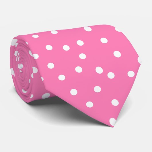 Chic Pink White Polka Dots Groom Gift   ネクタイ (ロール)