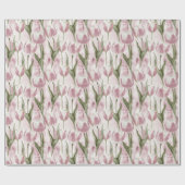 Chic Pink White Tulip Flowers Birthday ラッピングペーパー (フラット)