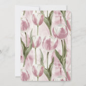 Chic Pink White Tulip Flowers Birthday 招待状 (裏面)