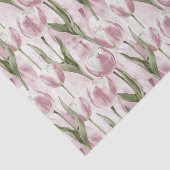 Chic Pink White Tulip Flowers Birthday 薄葉紙 (詳細)