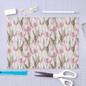 Chic Pink White Tulip Flowers Birthday 薄葉紙 (クラフト)