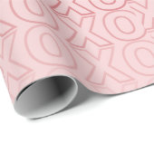 Chic Pink XOXO Pattern Valentine's Day Wrapping  ラッピングペーパー (ロールコーナー)