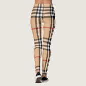 Chic Plaid Warm Tan Base Crisp White Black Brown  レギンス (裏面)
