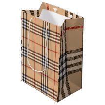 Chic Plaid Warm Tan Base White Black Brown Tartan