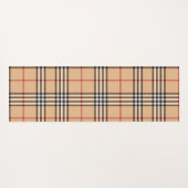 Chic Plaid Warm Tan Base White Black Brown Tartan ヨガマット (裏面(横))