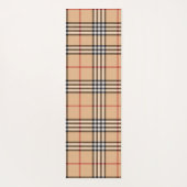 Chic Plaid Warm Tan Base White Black Brown Tartan ヨガマット (裏面)