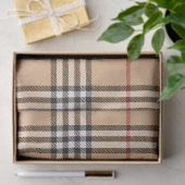 Chic Plaid Warm Tan Base White Black Brown Tartan 薄葉紙 (ギフト)