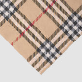 Chic Plaid Warm Tan Base White Black Brown Tartan 薄葉紙 (詳細)