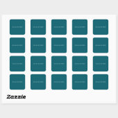 Chic Plain Dark Teal Color Personalized Custom スクエアシール (シート)