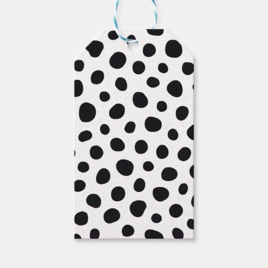 Chic Playful Energy Dalmatian Spot Pattern ギフトタグ (正面)