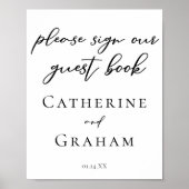 Chic Please Sign Our'結婚's Guest Book Poster ポスター (正面)