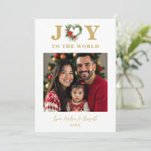 Chic Poinsettias Christmas Heart-Shape Garland シーズンカード (スタンド正面)