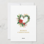 Chic Poinsettias Christmas Heart-Shape Garland シーズンカード (裏面)