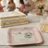 Chic Polka Dot Floral Party Plate ペーパープレート