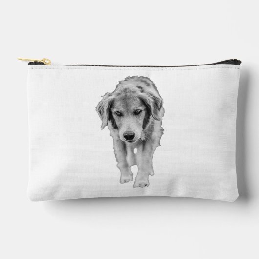 Chic Pouch with Young Retriever アクセサリーポーチ (正面)