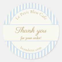 Chic Powder Blue Stripes Bakery Thank You Website 